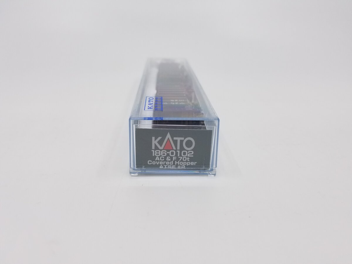 Kato 186-0102 N Scale ATSF ACF 70T Closed Side Covered Hopper 2-Bay (Pack of 2) LN/Box
