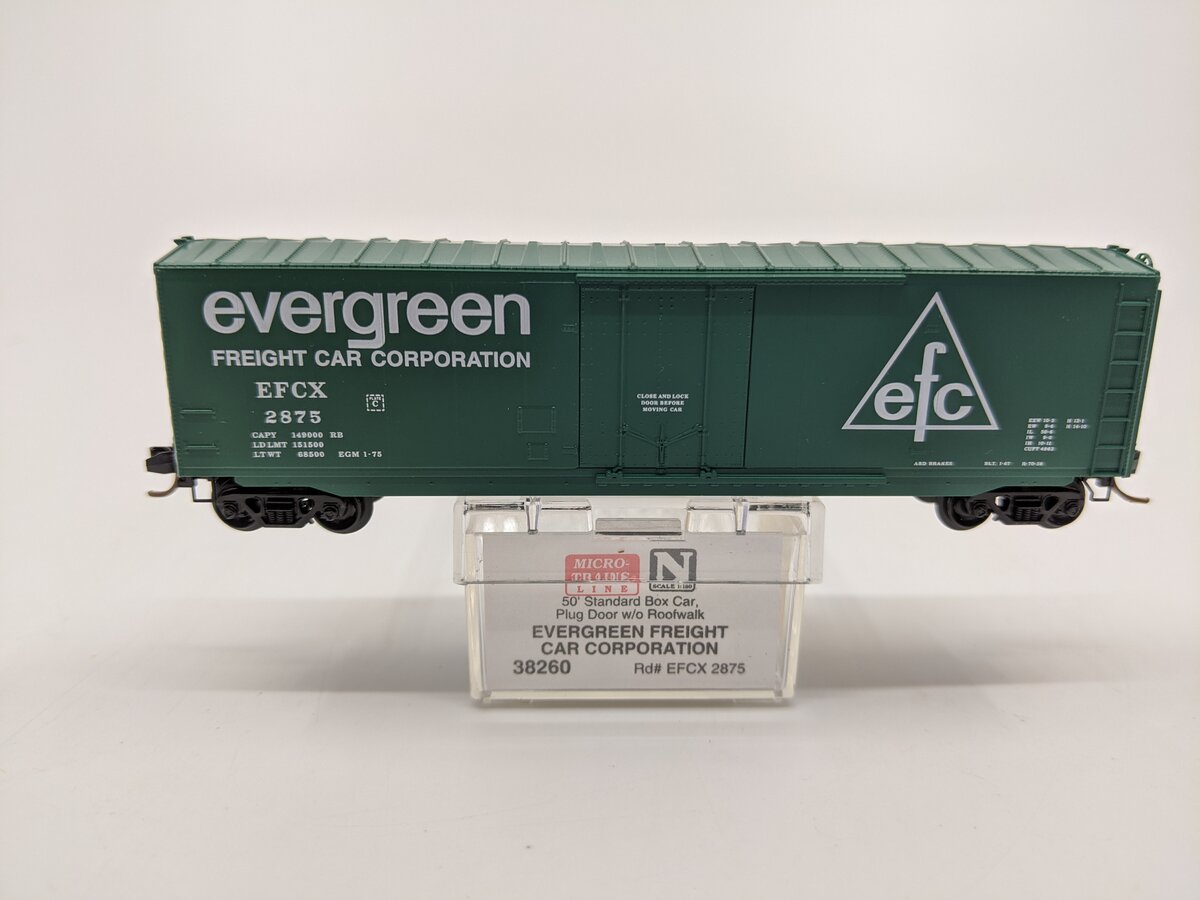 Micro-Trains 03800260 N Evergreen 50' Standard Plug Door Boxcar #2875 LN/Box