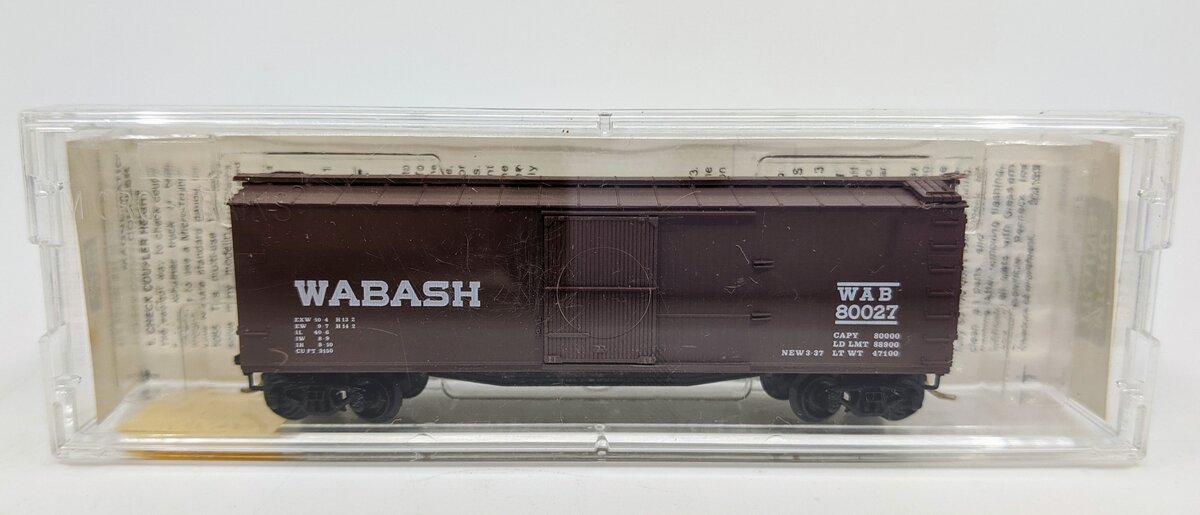 Micro-Trains 03900120 N Wabash 40' Single Door Double Sheathed Boxcar #80027 EX/Box
