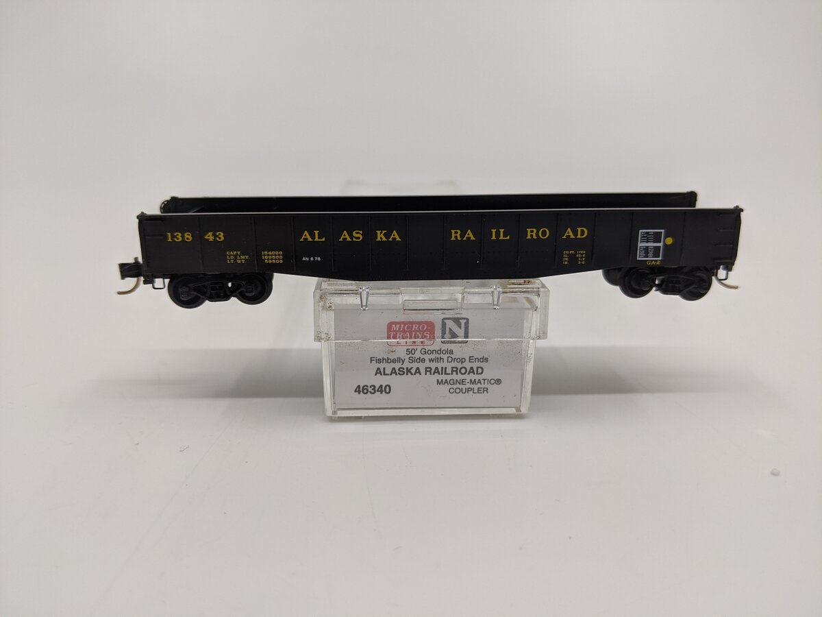 Micro-Trains 04600340 N Alaska Railroad 50' Fishbelly Side Gondola #13843 LN/Box
