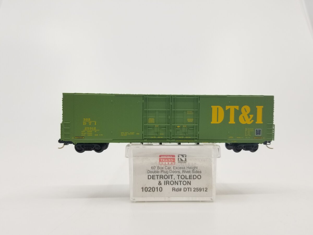 Micro-Trains 10200010 N DT&I 60' Excess Height Double Plug Door Boxcar #25912 LN/Box