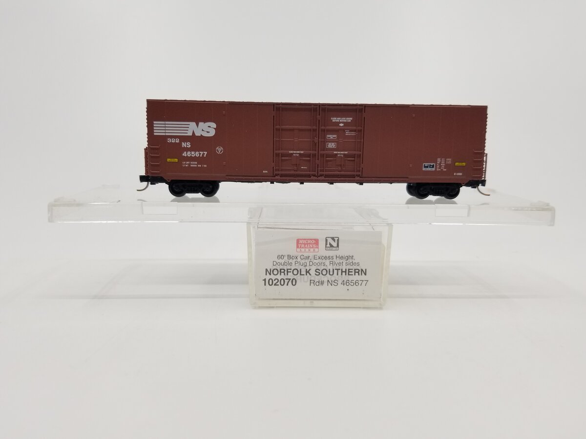 Micro-Trains 10200070 N NS 60' Excess Height Double Plug Door Boxcar #465677 LN/Box