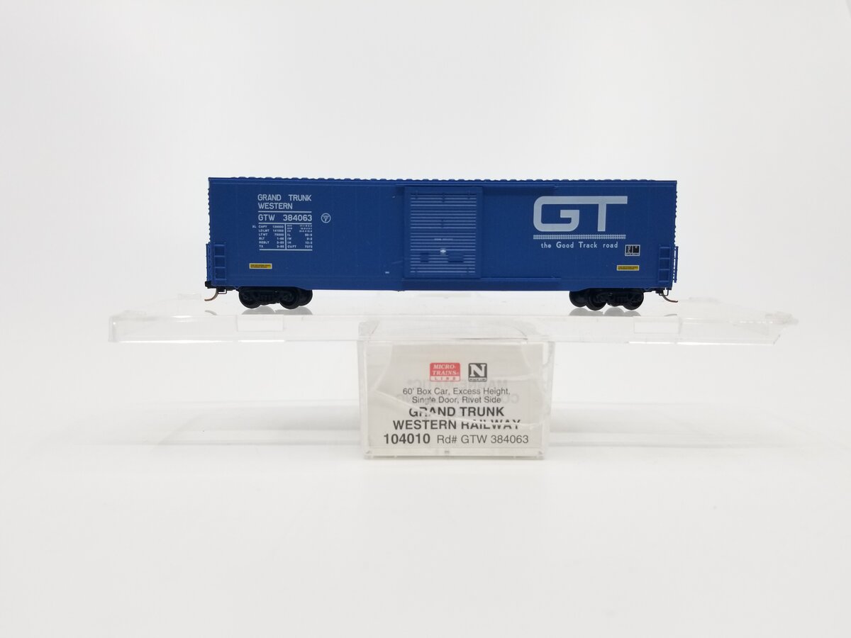 Micro-Trains 10400010 N GTW 60' Rivet Side Single Door Boxcar #384063 LN/Box