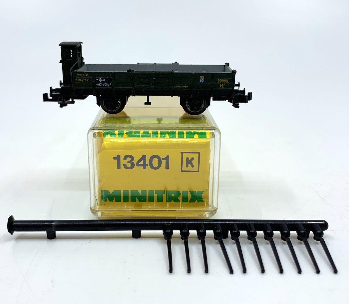 Minitrix 13401 N K.Bay.Sts.B Stake Car w/ Brakeman's Cab LN/Box