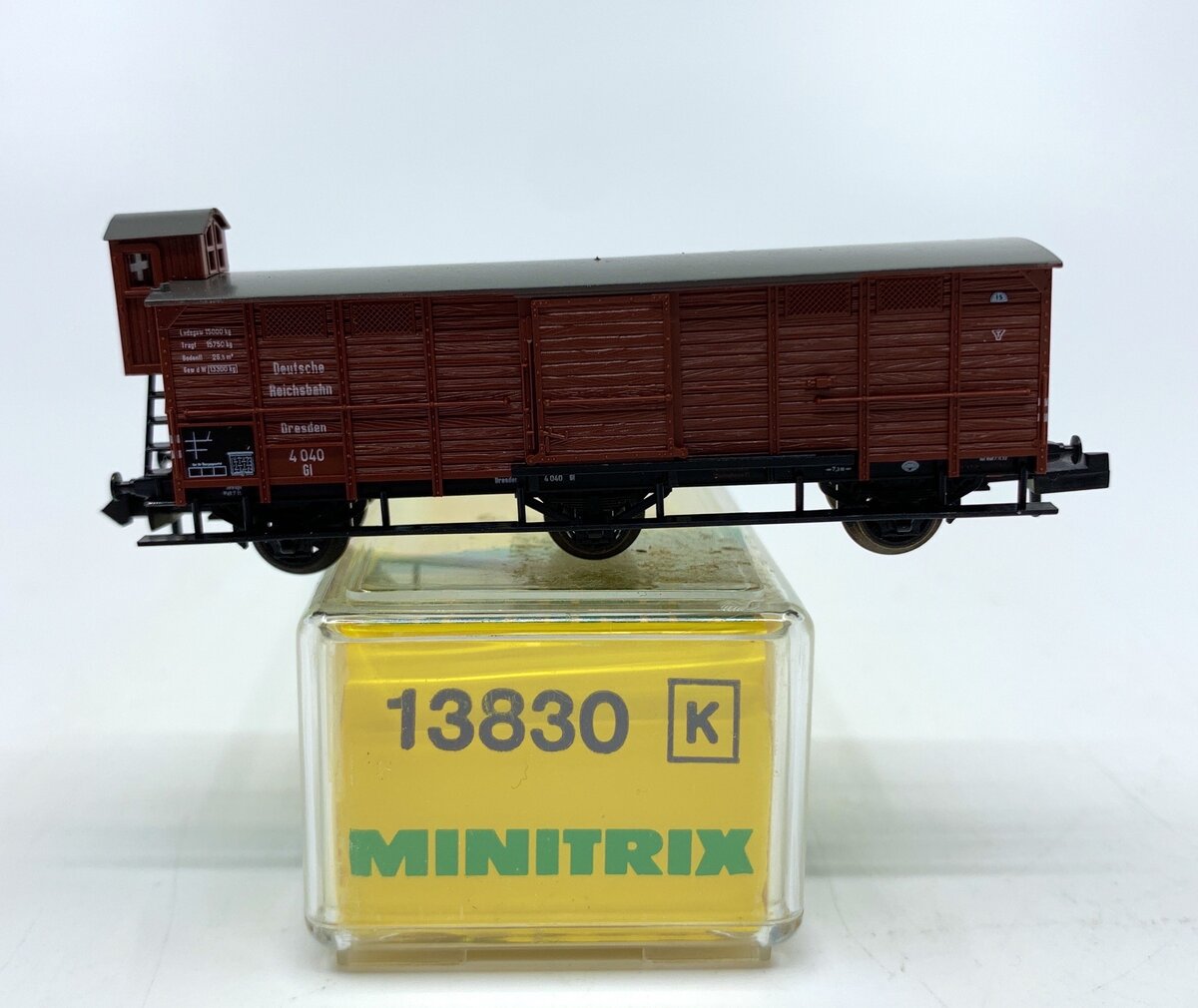 Minitrix 13830 N DR 3-Axle Covered Boxcar w/ Brakeman's Cab LN/Box