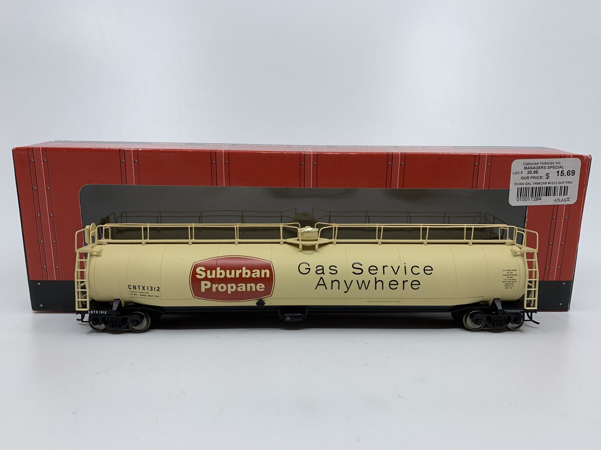 Atlas 1729-4 HO Scale Suburban Propane 33,000 Gallon Tank Car #1312 LN/Box