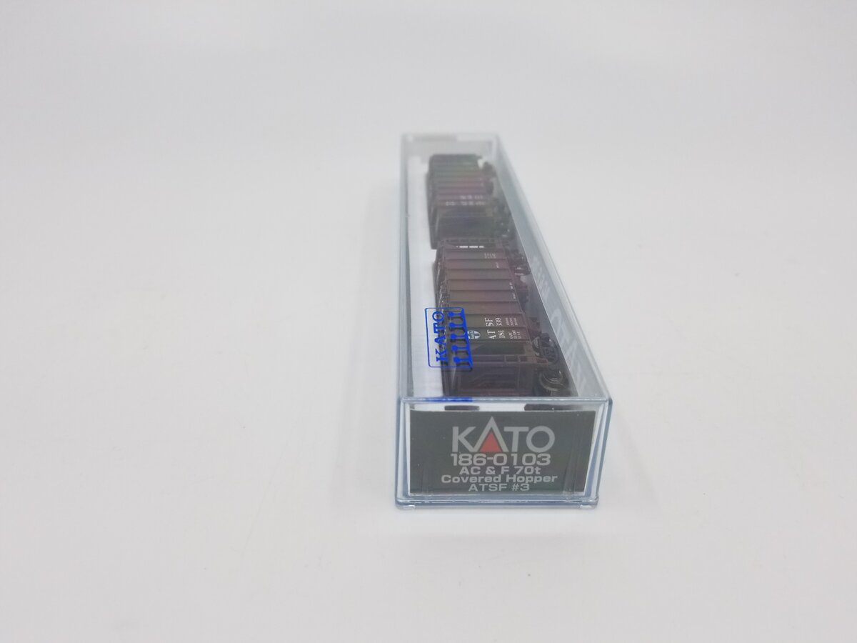 Kato 186-0103 N ATSF AC&F 70T Covered Hopper #181639/#181642 (Set of 2) LN/Box