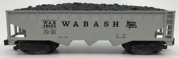 American Flyer 6-48603 S Gauge Wabash 3-Bay Hopper w/ Coal Load #48603 LN/Box
