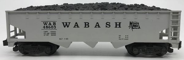 American Flyer 6-48603 S Gauge Wabash 3-Bay Hopper w/ Coal Load #48603 LN/Box
