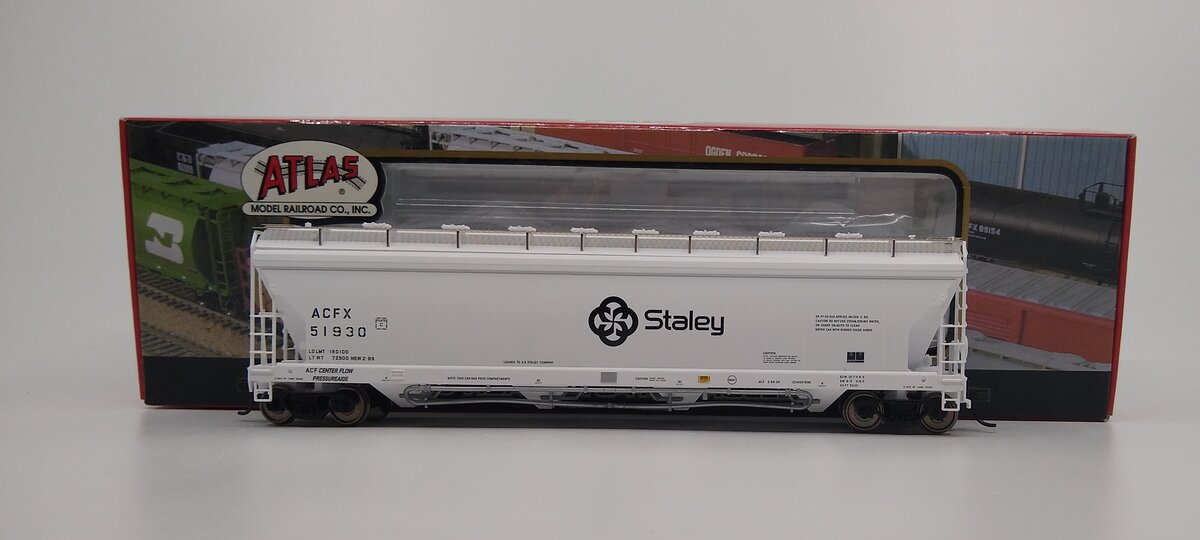 Atlas 1507-2 HO Staley ACF Pressure Aide Centerflow Hopper Car #51930