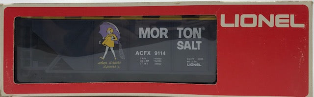 Lionel 6-9114 O Gauge Morton Salt Covered 4-Bay Hopper EX/Box