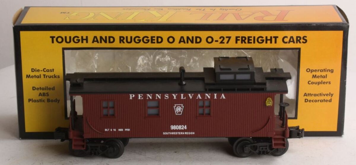 MTH 30-7715 O Gauge RailKing Pennsylvania Semi-Scale Woodsided Caboose #980824