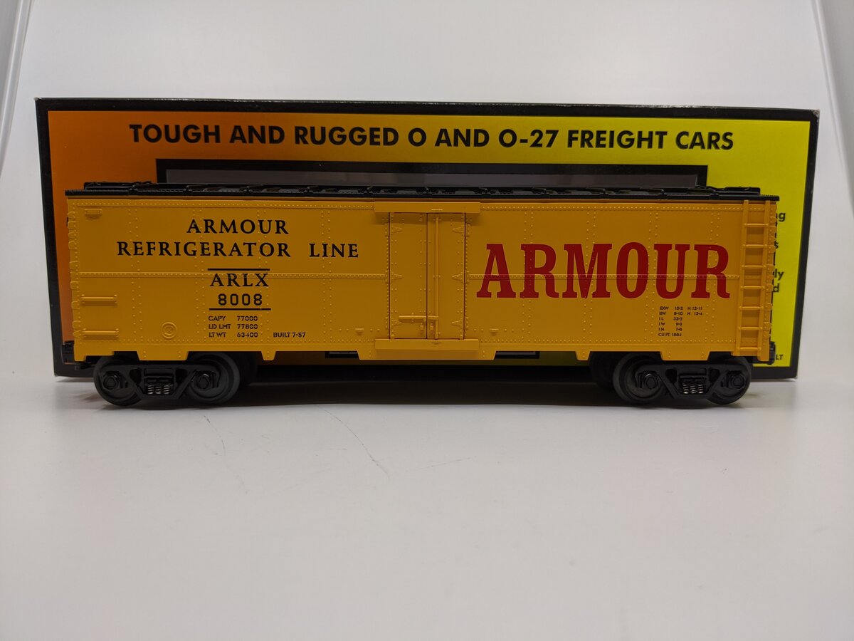 MTH 30-7818 O Gauge Armour Refrigerator Line Reefer Car #8008 LN/Box