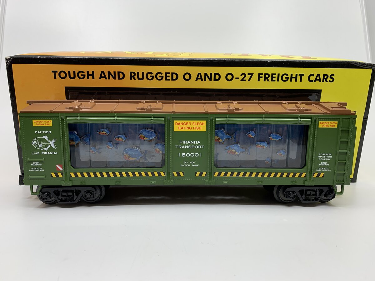 MTH 30-79279 O Gauge Flesh Eating Piranha Operating Aquarium Car #180001 LN/Box