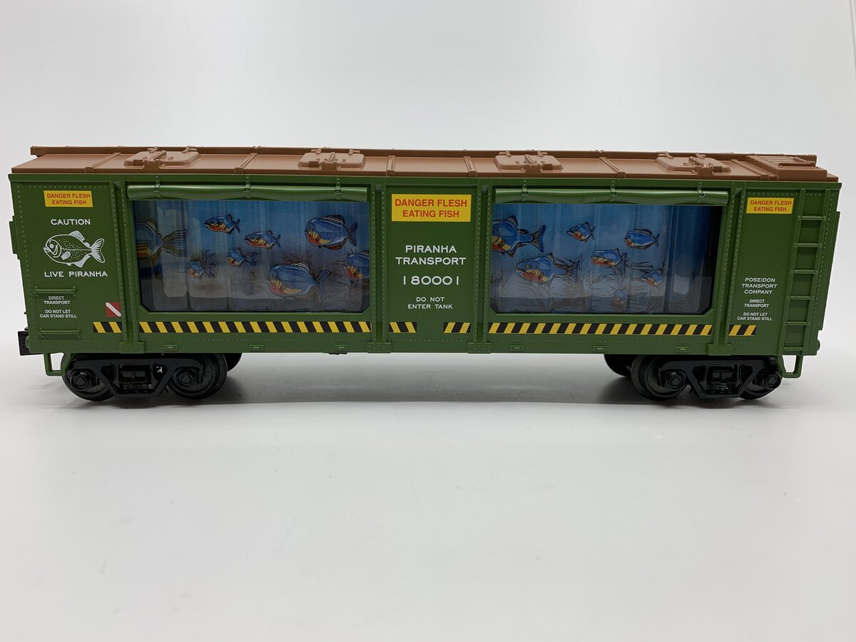 MTH 30-79279 O Gauge Flesh Eating Piranha Operating Aquarium Car #180001 LN/Box