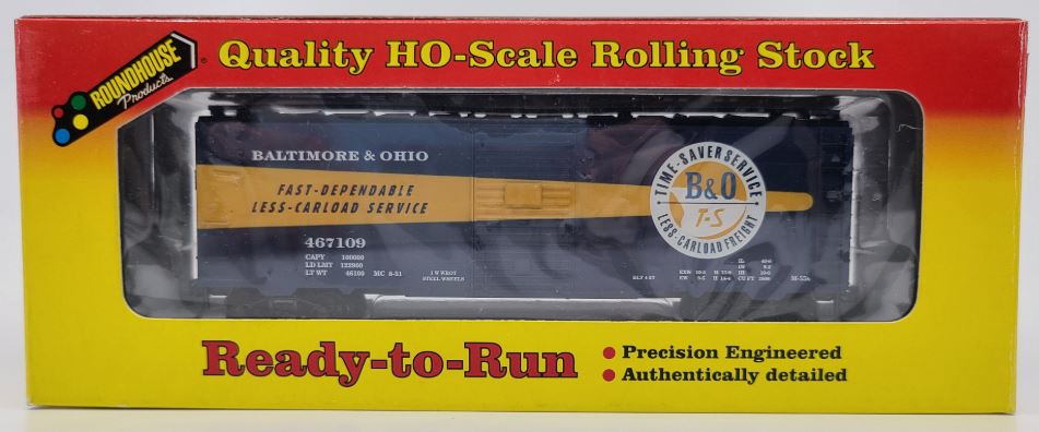 Roundhouse 20404 HO Scale Baltimore & Ohio AAR Youngstown Boxcar #467109 LN/Box