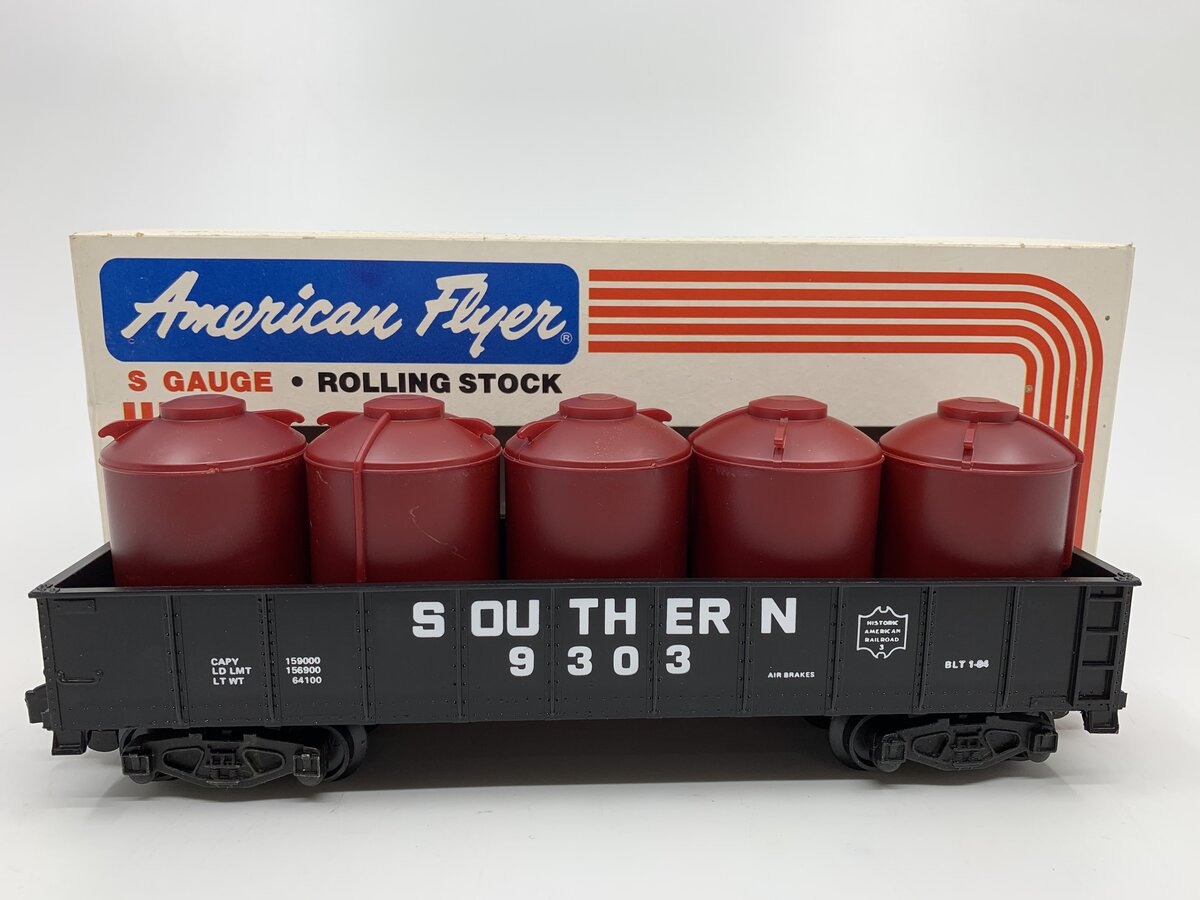 American Flyer 4-9303 S Gauge Southern Gondola With Canisters #9303 NIB