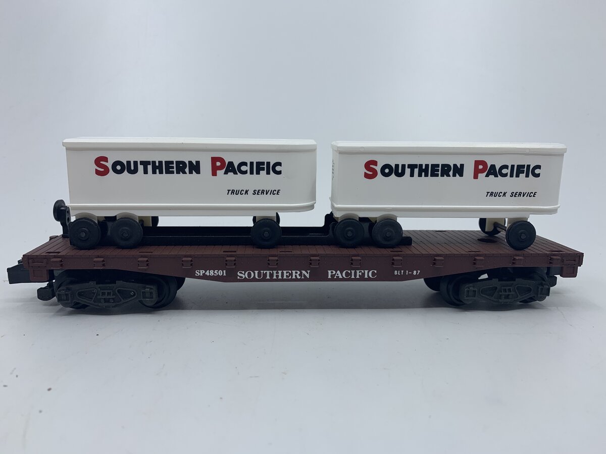 American Flyer 6-48501 S Gauge Southern Pacific Flatcar w/ Trailers NIB
