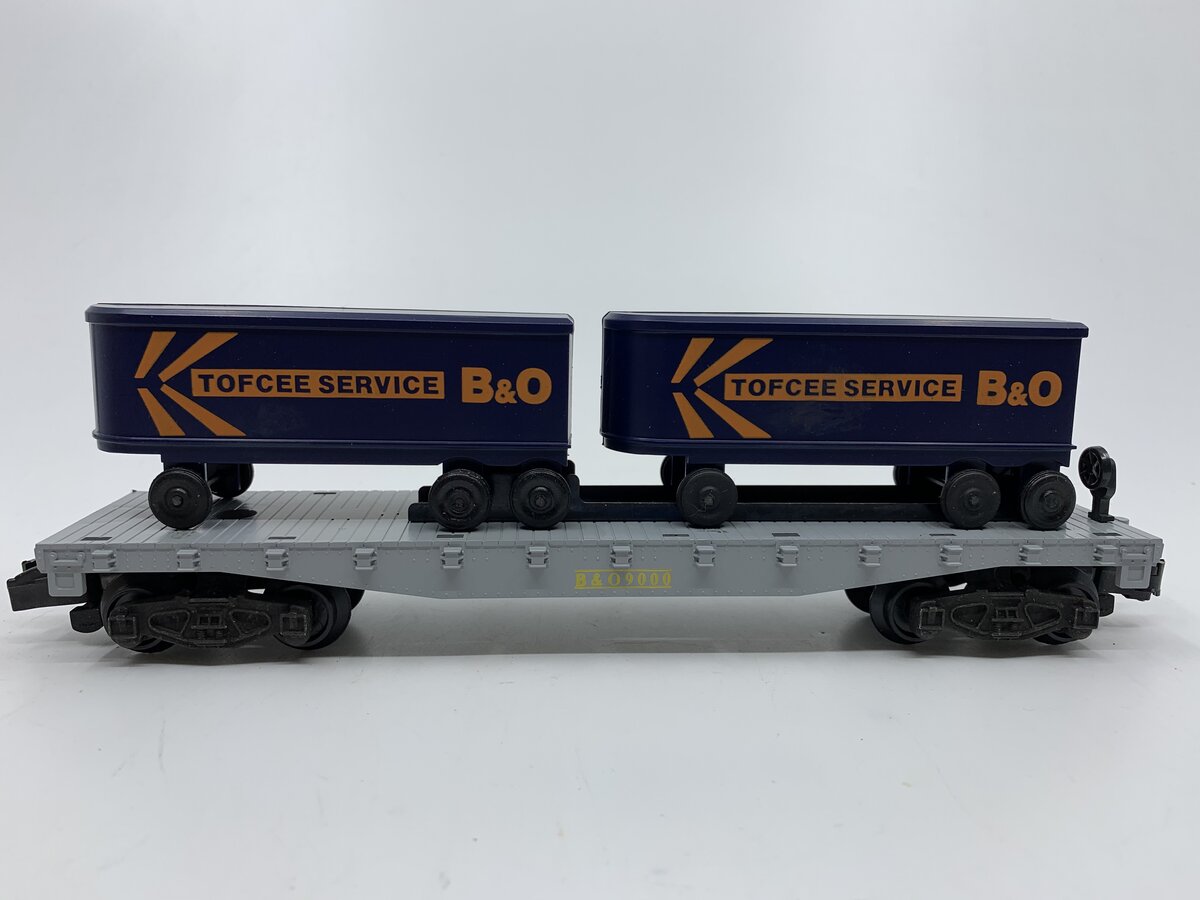 American Flyer 4-9000 S Gauge Baltimore & Ohio Flatcar w/ Trailers #9000 LN/Box