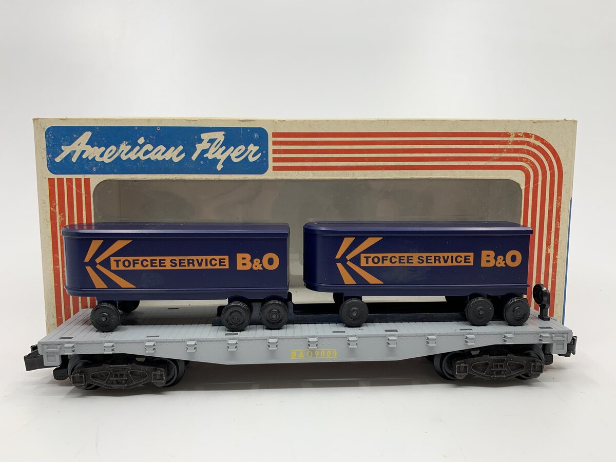 American Flyer 4-9000 S Gauge Baltimore & Ohio Flatcar w/ Trailers #9000 LN/Box