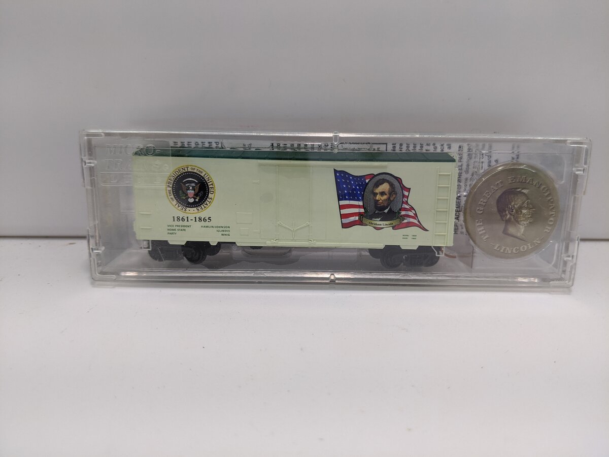 Micro-Trains 07400125 N Scale Abraham Lincoln 40' Boxcar #1861-1865 w Ladders LN/Box