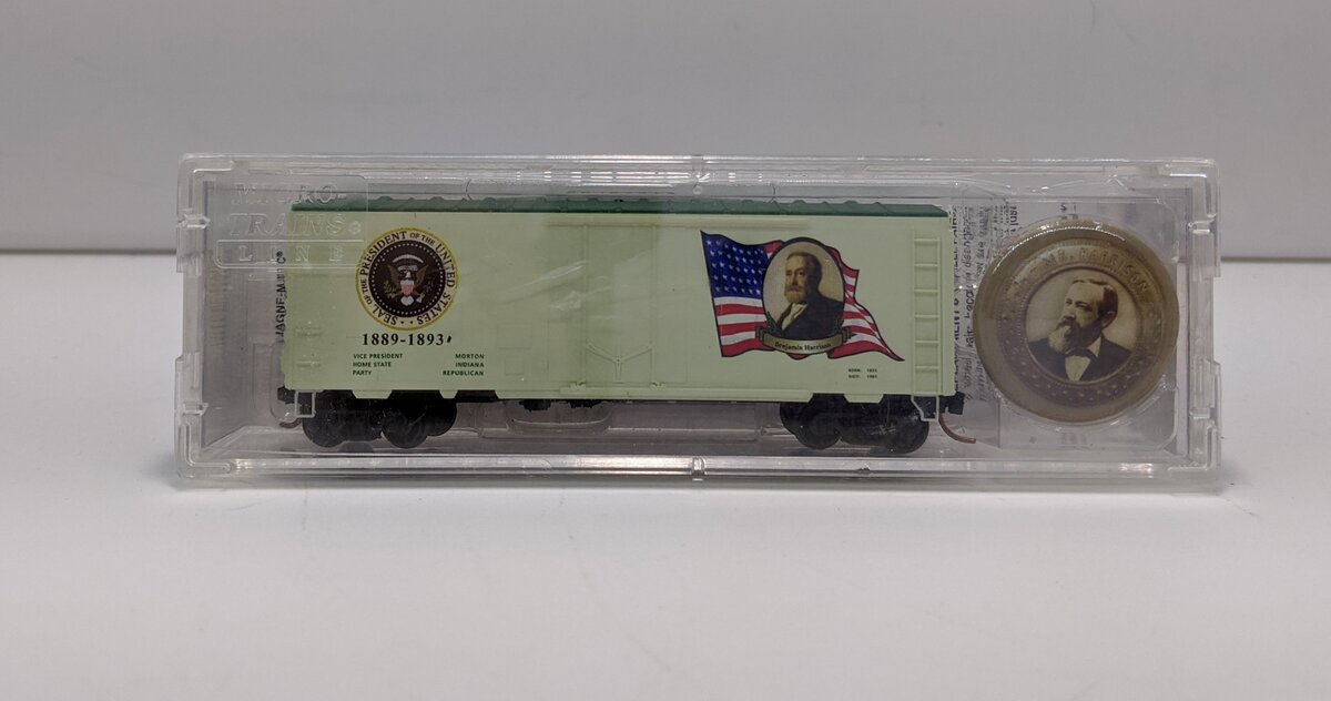 Micro-Trains 07400129 N Scale Benjamin Harrison 40' Boxcar #1889-1893 w/Ladders LN/Box