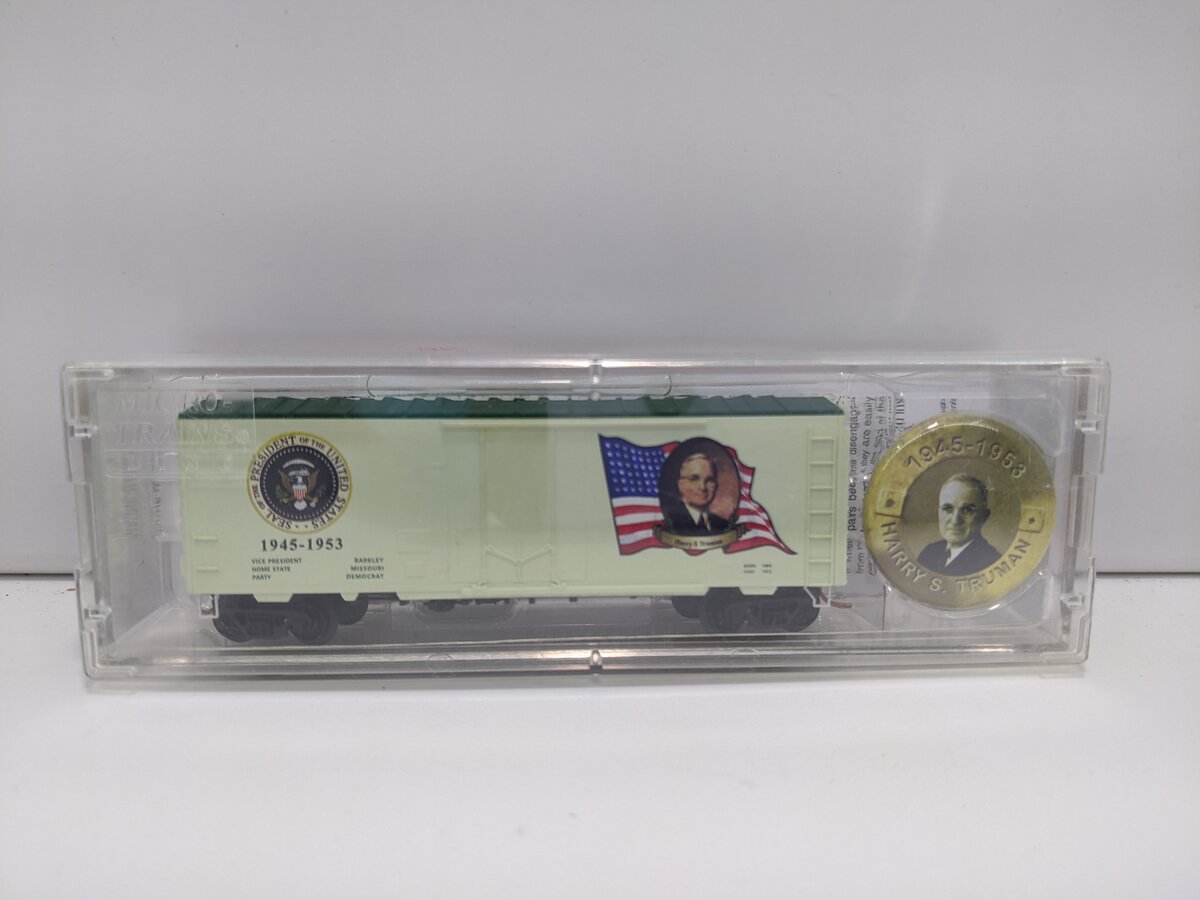 Micro-Trains 07400112 N Harry S Truman 40' Plug Door Boxcar #1945-1953 w/Ladders LN/Box