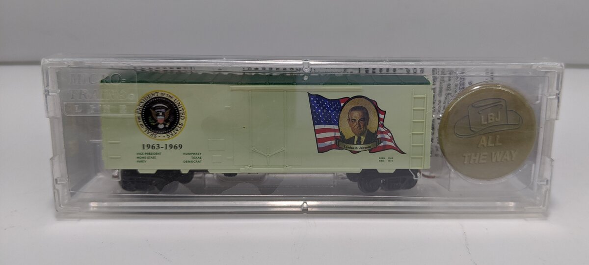Micro-Trains 07400123 N Scale Lyndon B Johnson 40' Boxcar #1963-1969 w/Ladders LN/Box