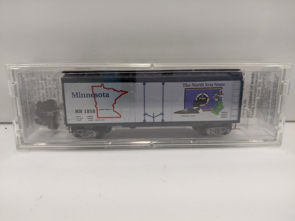 Micro-Trains 02100360 N Scale Minnesota 40' Standard Plug Door Boxcar #1858 EX/Box