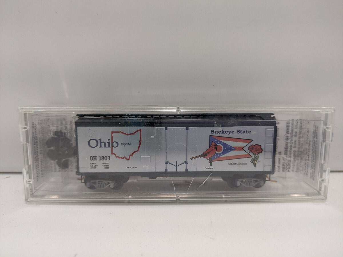 Micro-Trains 02100389 N Scale Ohio State Car 40' Standard Plug Door Boxcar #1803