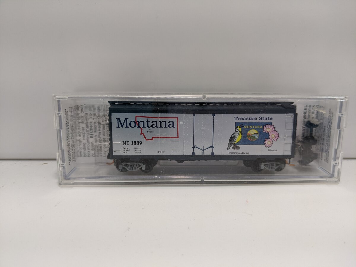Micro-Trains 02100413 N Scale Montana State 40' Standard Plug Door Boxcar #1889