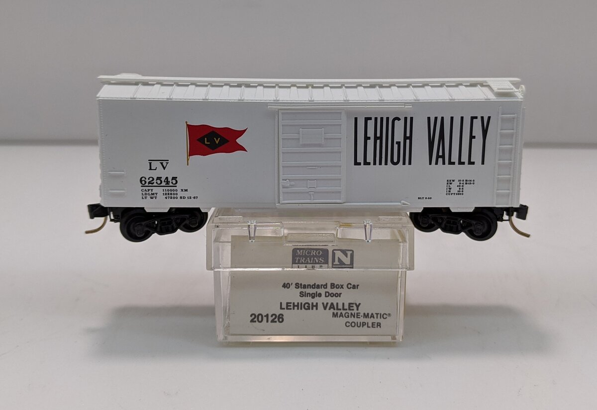 Micro-Trains 02000126 N Scale Lehigh Valley 40' Single Door Boxcar #62545 LN/Box