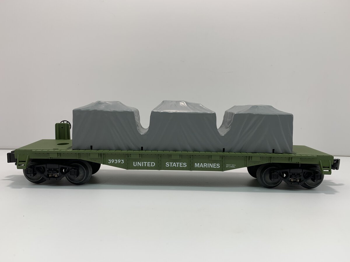 Lionel 6-39393 O USA Marines Flatcar with Tarped Freight Load