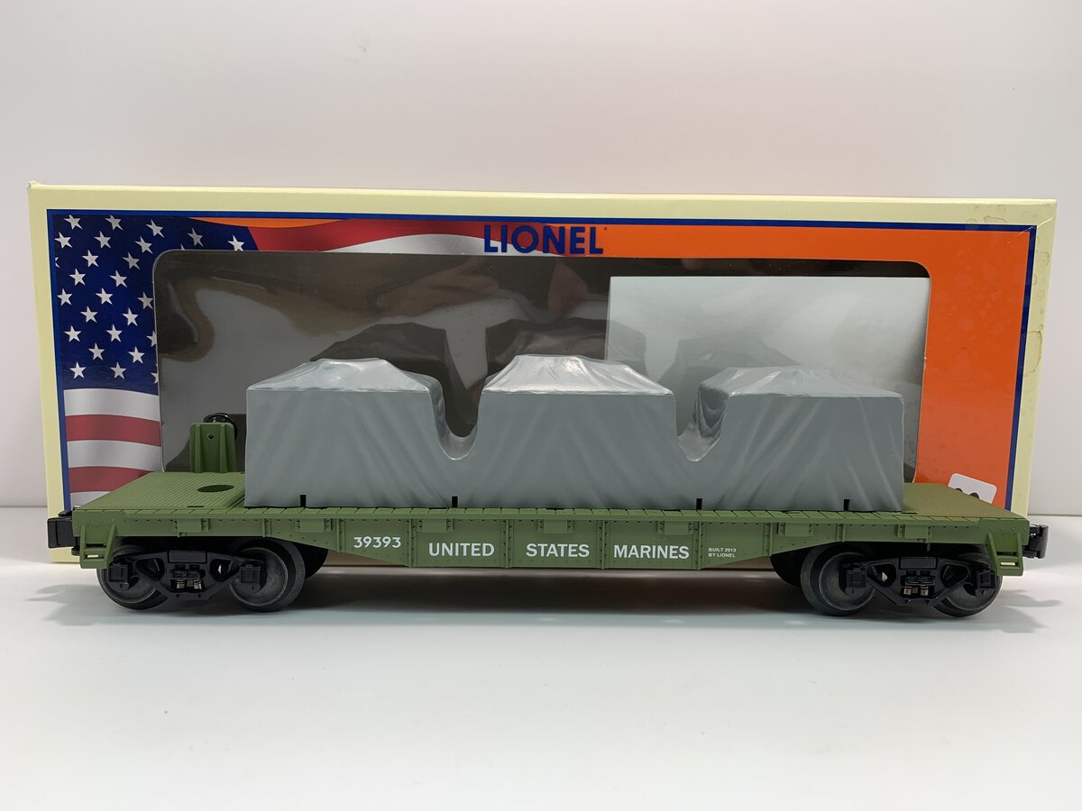 Lionel 6-39393 O USA Marines Flatcar with Tarped Freight Load