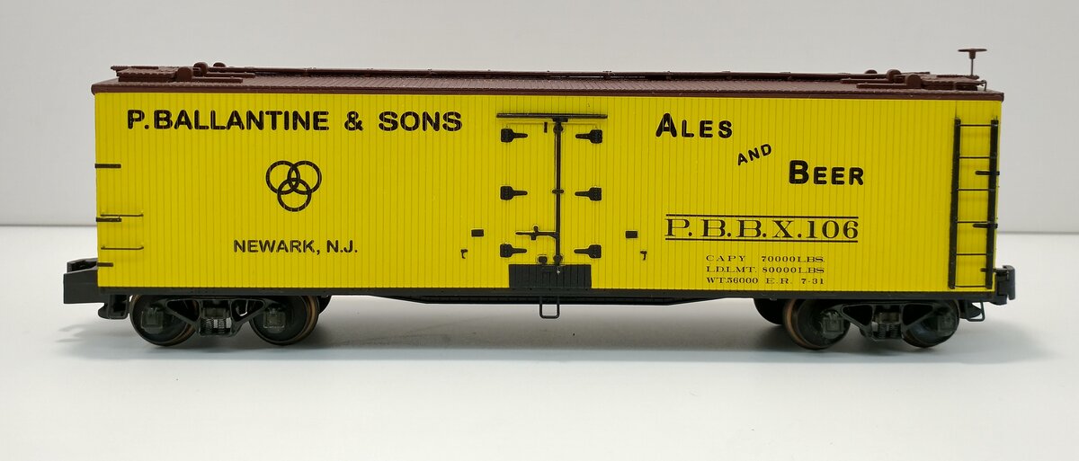 S-Helper 00516 S Scale P. Ballantine & Sons Ales and Beer Reefer Car #106 LN/Box