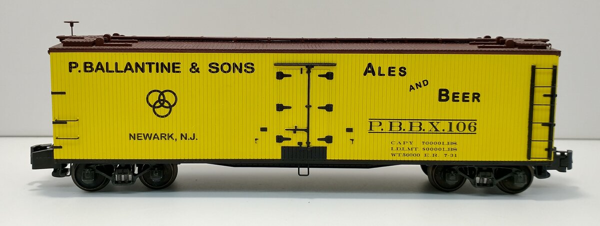 S-Helper 00516 S Scale P. Ballantine & Sons Ales and Beer Reefer Car #106 LN/Box