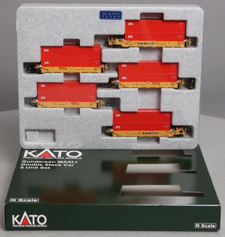 Kato 106-6193 N Scale TTX Gunderson MAXI-I Double Stack Car New Logo #759392