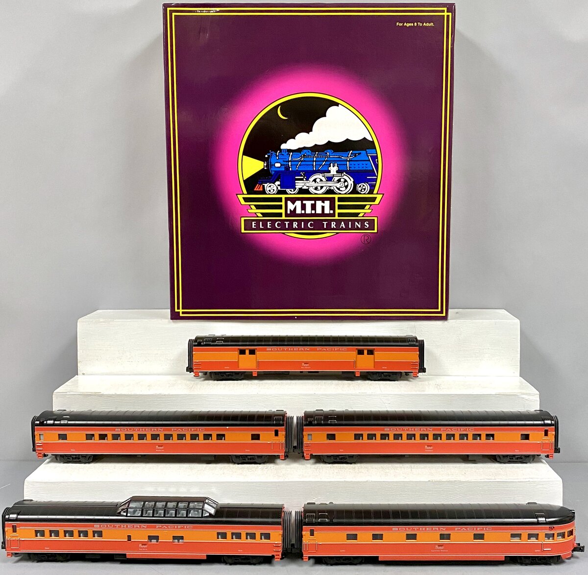 MTH 20-6523 Southern Pacific 70' Streamlined Passenger Car Set EX/Box