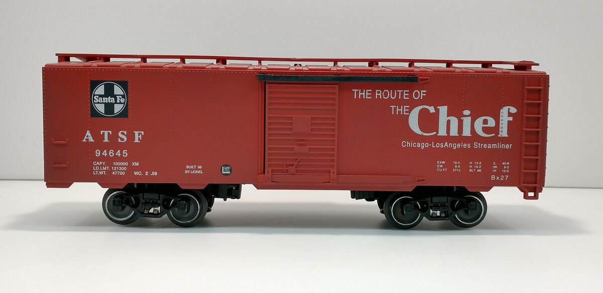Lionel 6-17244 O Gauge AT&SF Route of the Chief Boxcar #94645