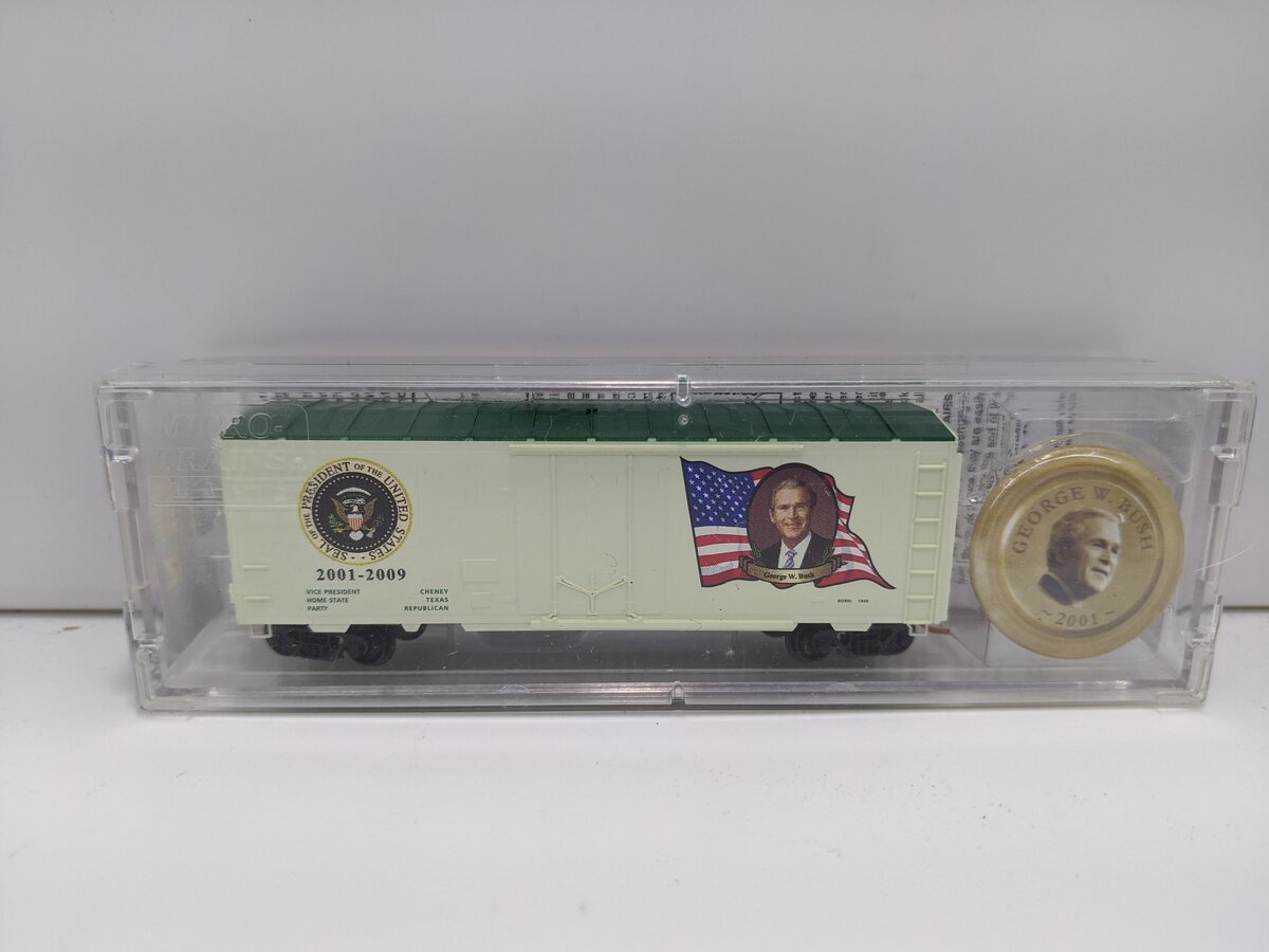 Micro-Trains 07400137 N Scale George W. Bush 40' Plug Door Boxcar #2001-2009 LN/Box