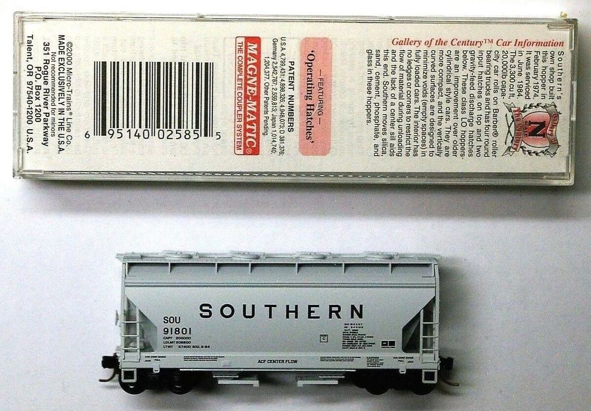 Micro-Trains 09200120 N Southern 2-Bay ACF Center Flow Covered Hopper #91801 LN/Box