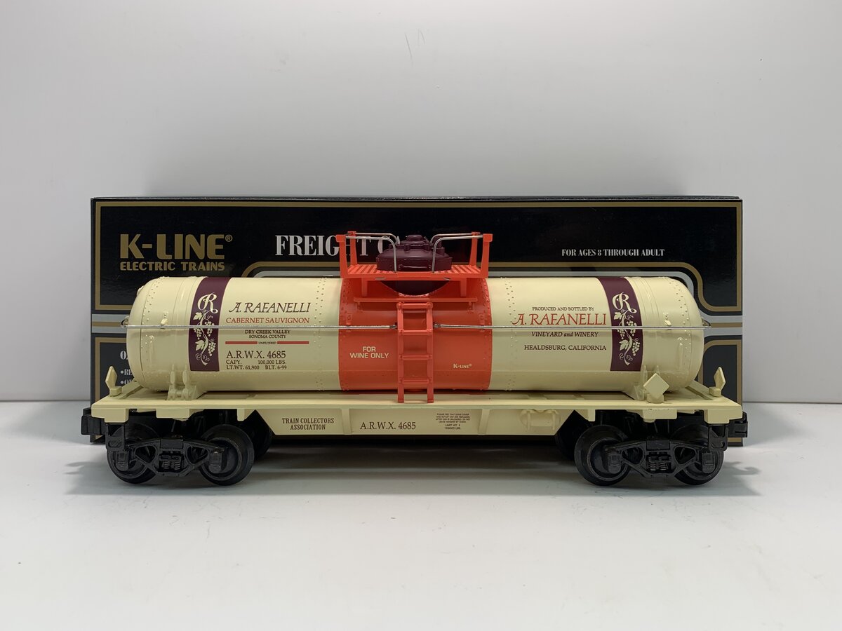 K-Line K632-9011 O A Rafanelli 1999 TCA NORCAL Division Wine Tank Car #4685 NIB