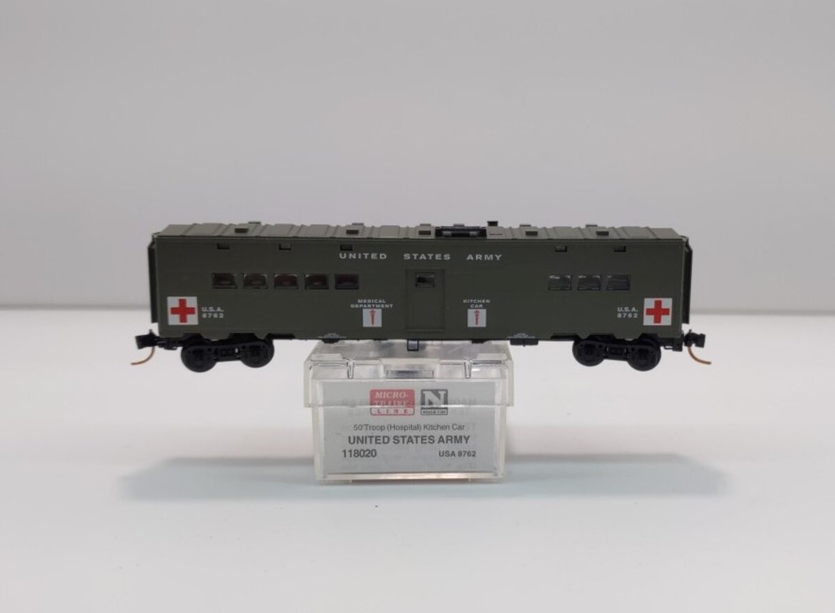 Micro-Trains 11800020 N United States Army 50' Troop Hospital Kitchen Car #8762 NIB
