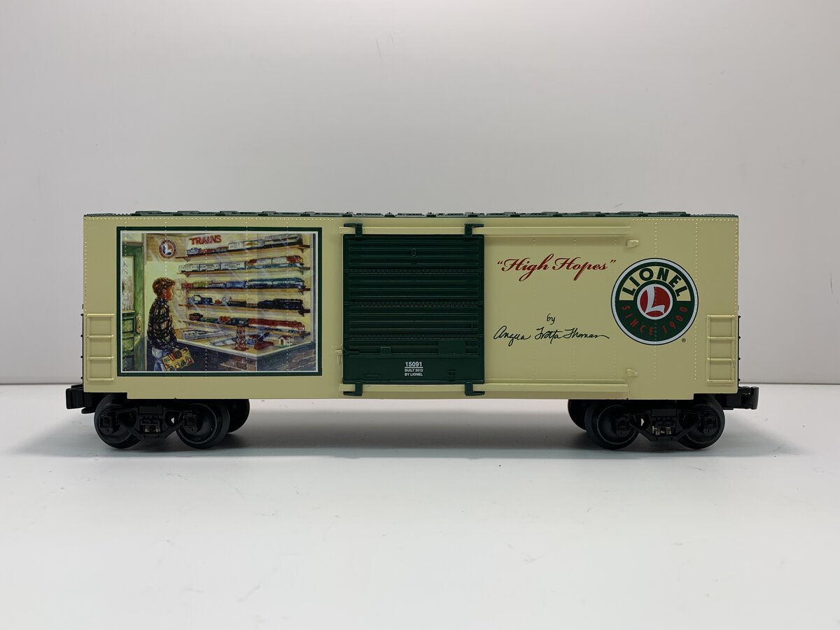 Lionel 6-15091 O Gauge Angela Trotta Thomas "High Hopes" Hi-Cube Boxcar LN/Box