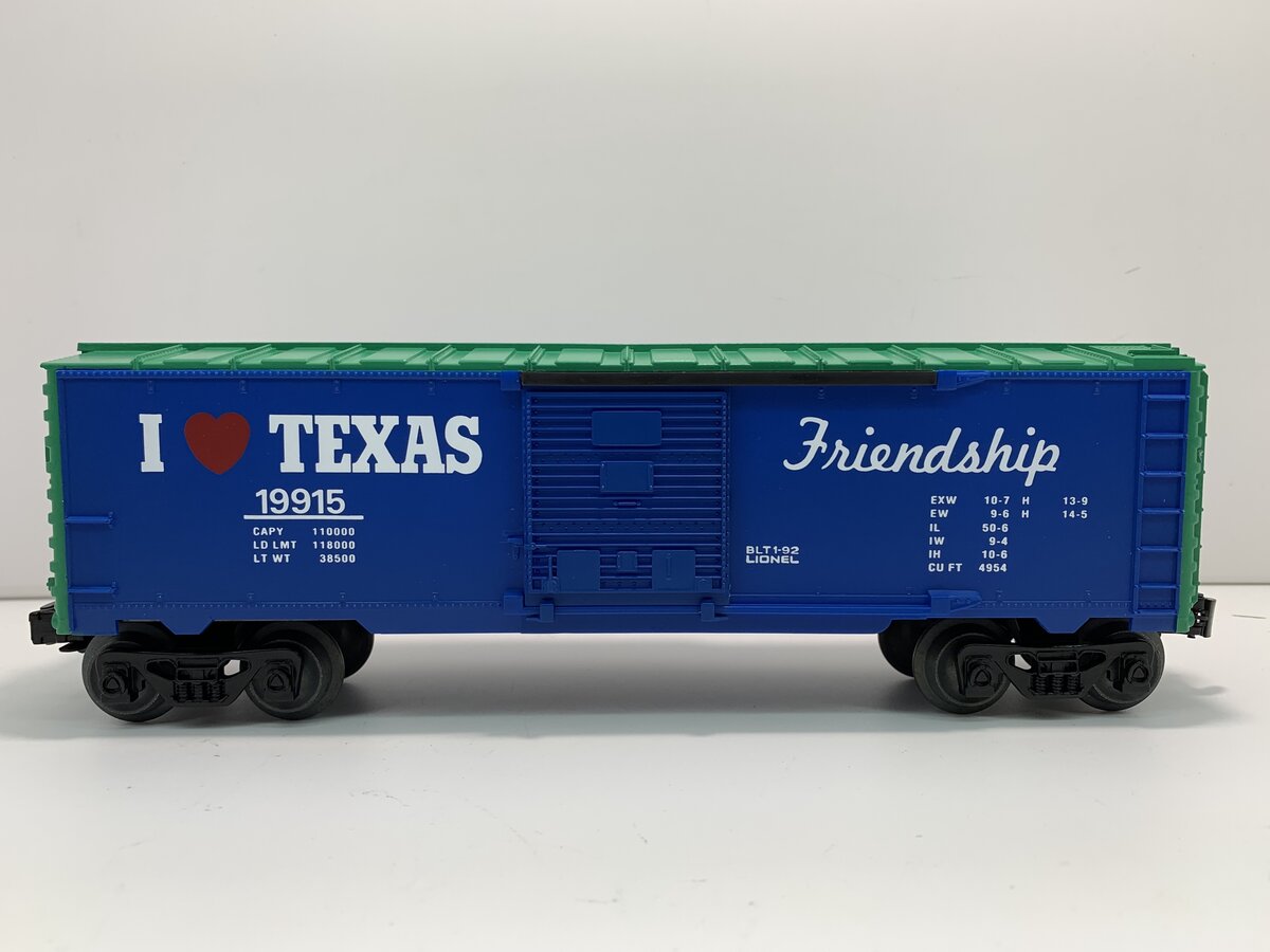 Lionel 6-19915 O Gauge I Love Texas Boxcar LN/Box