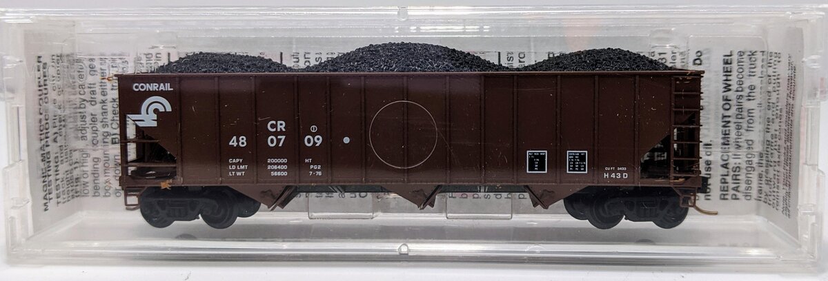 Micro-Trains 10800030 N Conrail 100-Ton 3-Bay Rib Side Hopper w/Load #480709 LN/Box