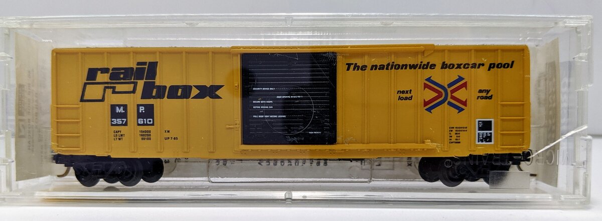 Micro-Trains 02500500 N MP "Railbox" 50' Rib Side Boxcar w/o Roofwalk #357610 LN/Box