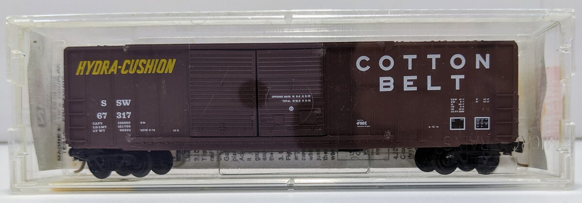 Micro-Trains 03000060 N Cotton Belt 50' Double Door Rib Side Boxcar #67317 LN/Box