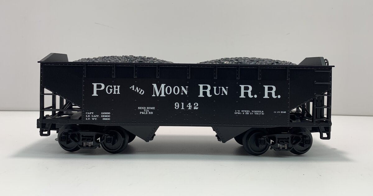 MTH 20-97487 O P&MR Offset 2-Bay Hopper Car w/Coal Load #9142 NIB