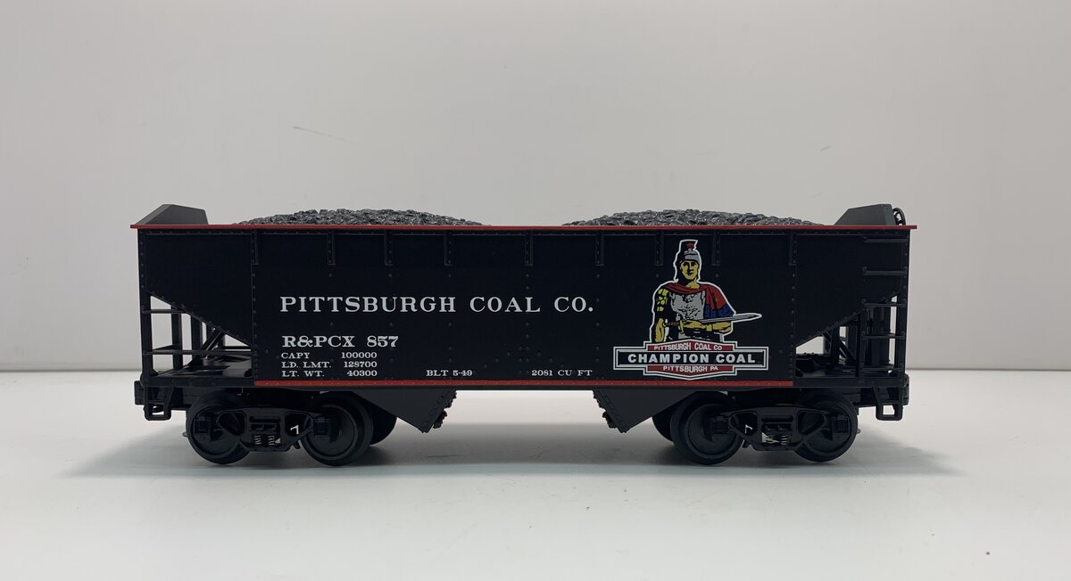 MTH 20-97517 O Pittsburgh/Champion 2-Bay Offset Hopper Car w/Coal Load #857 LN/Box